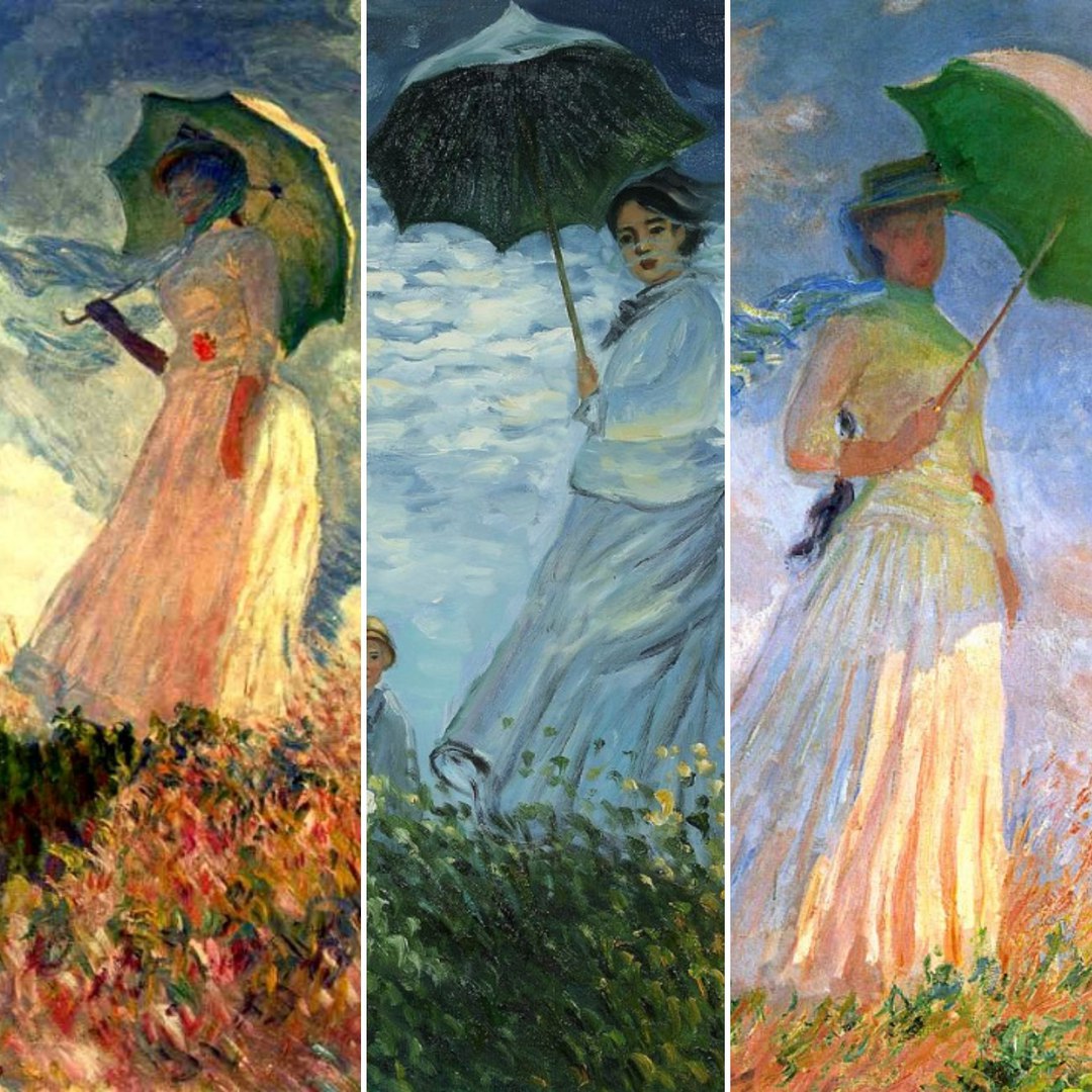 Клод Моне дама с зонтиком повёрнутая влево